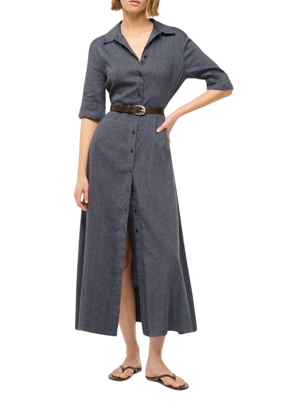 Chambray Joan Linen Dress The RiverLane Chambray Joan Linen Dress The RiverLane