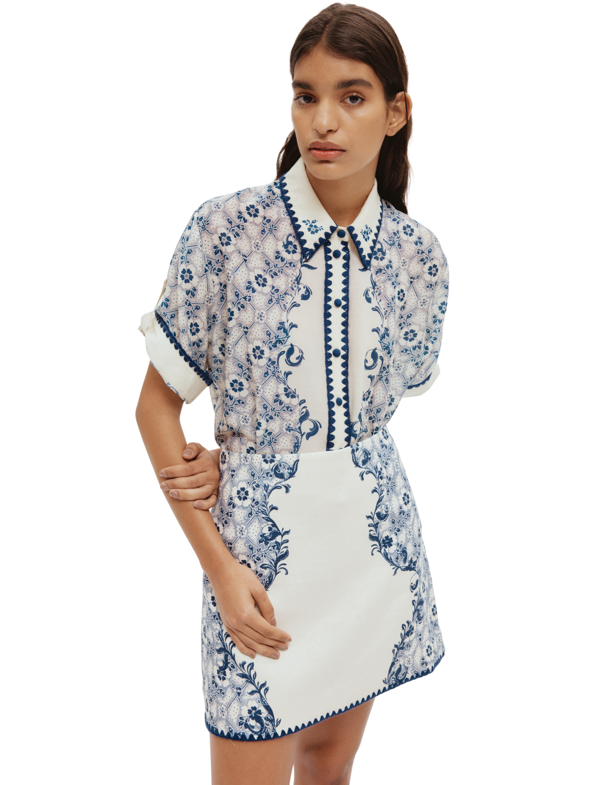 alemais airlie mini dress Alemais Airlie Mini Dress in Navy & Cream