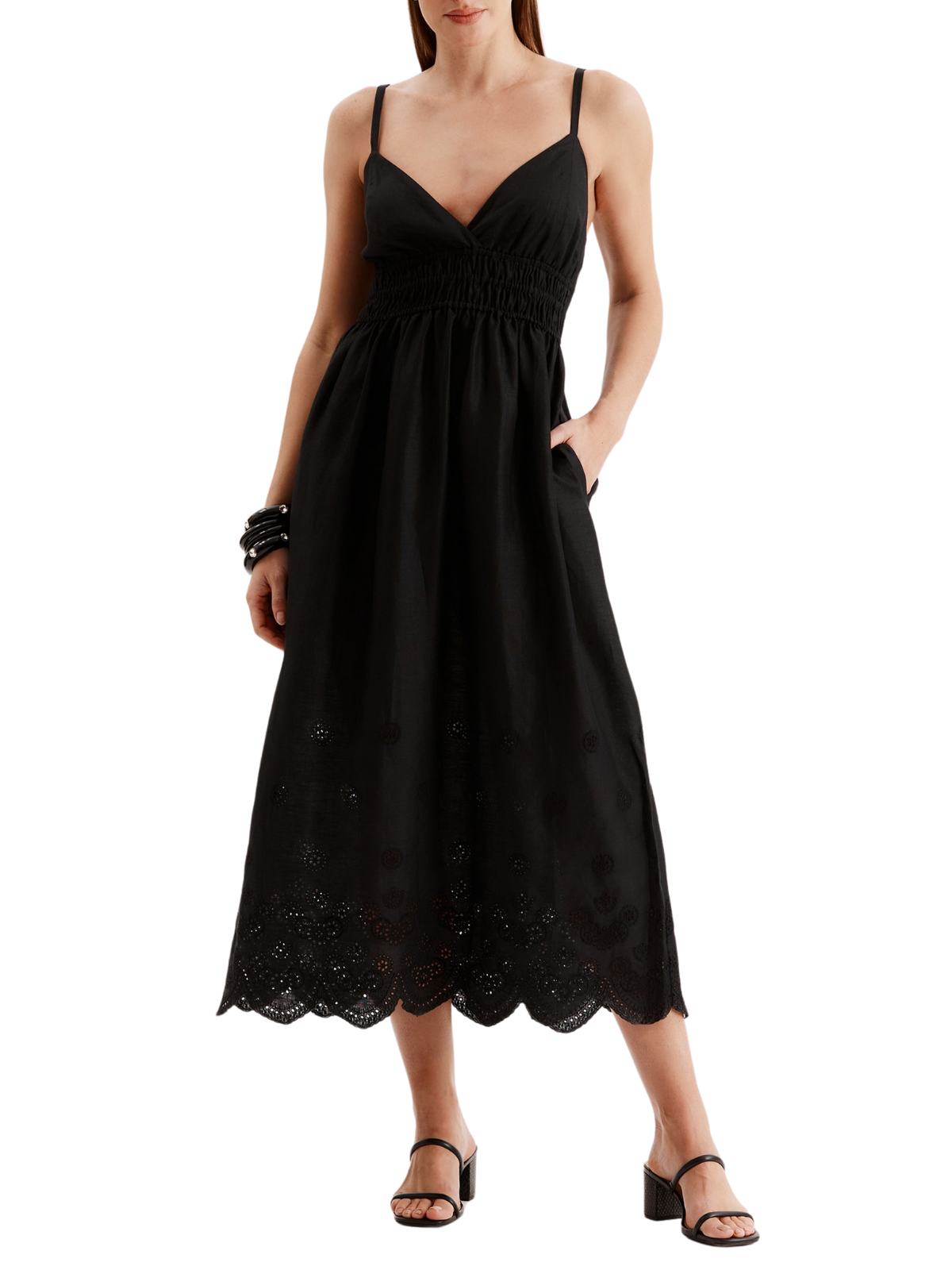 Maria Linen Dress with Eyelet The RiverLane Maria Linen Dress with Eyelet The RiverLane