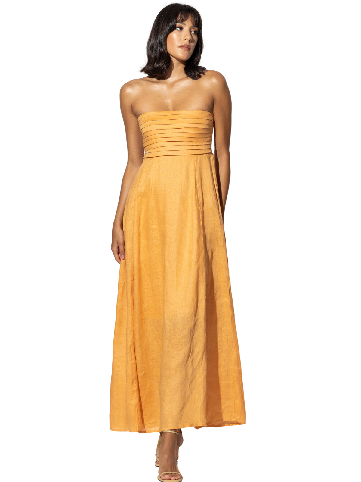 Talia Pintuck Linen Midi Dress The RiverLane Talia Pintuck Linen Midi Dress The RiverLane