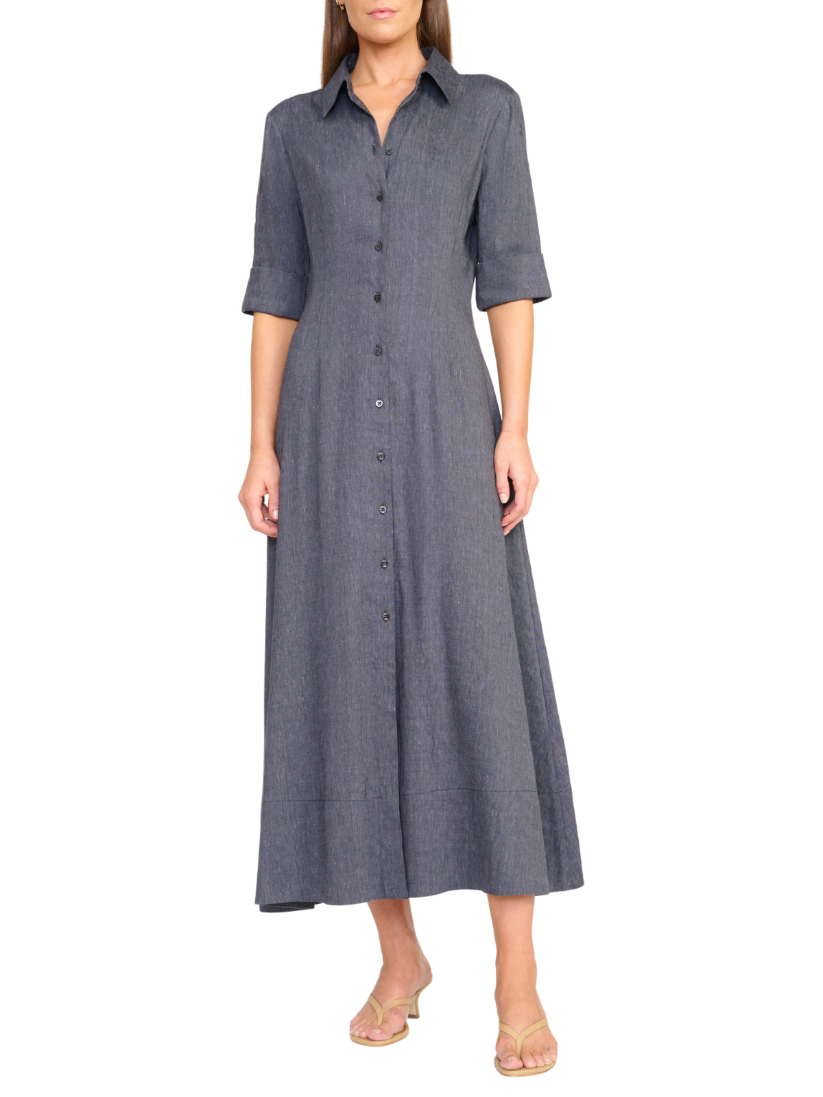 Chambray Joan Linen Dress The RiverLane Chambray Joan Linen Dress The RiverLane