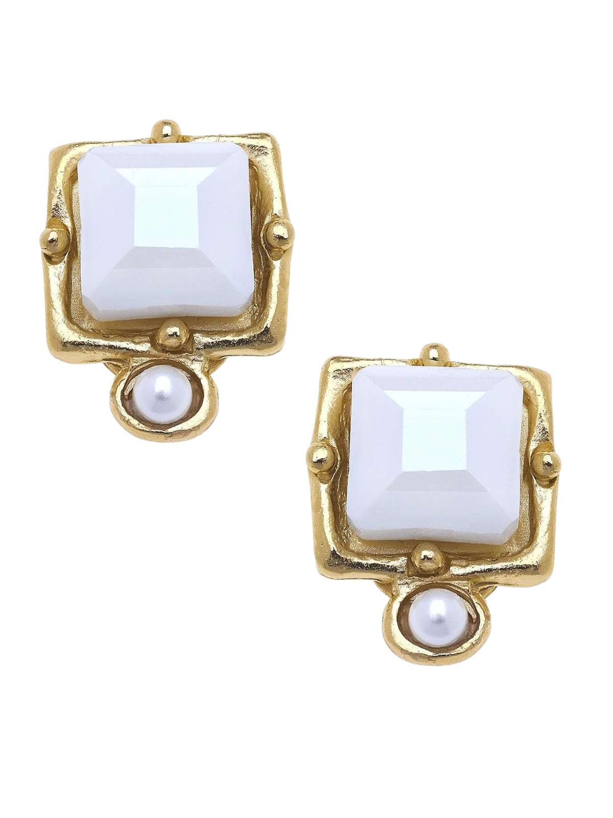 White Crystal London Studs The RiverLane