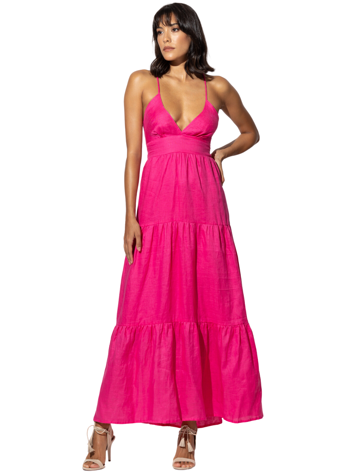Rachel Linen Maxi Dress The RiverLane Rachel Linen Maxi Dress The RiverLane