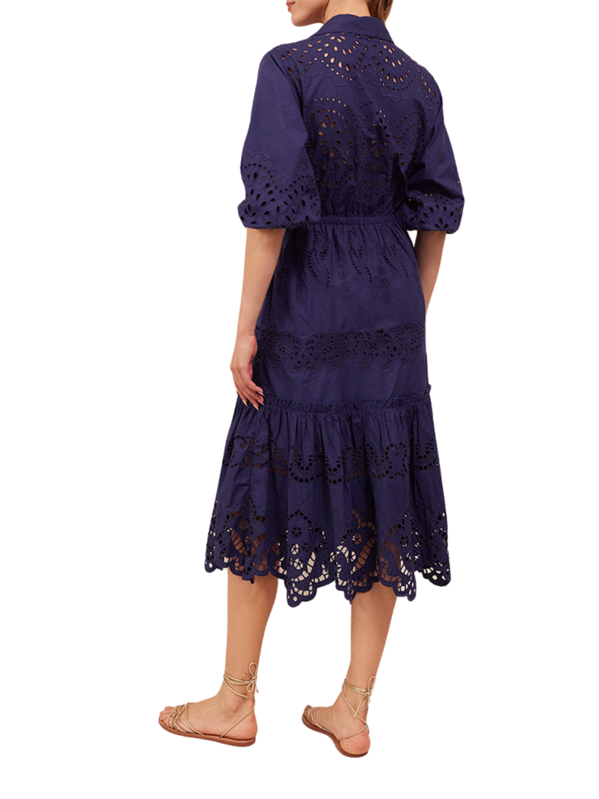 Navy Embroidered Eyelet Hutton Dress The RiverLane Navy Embroidered Eyelet Hutton Dress The RiverLane