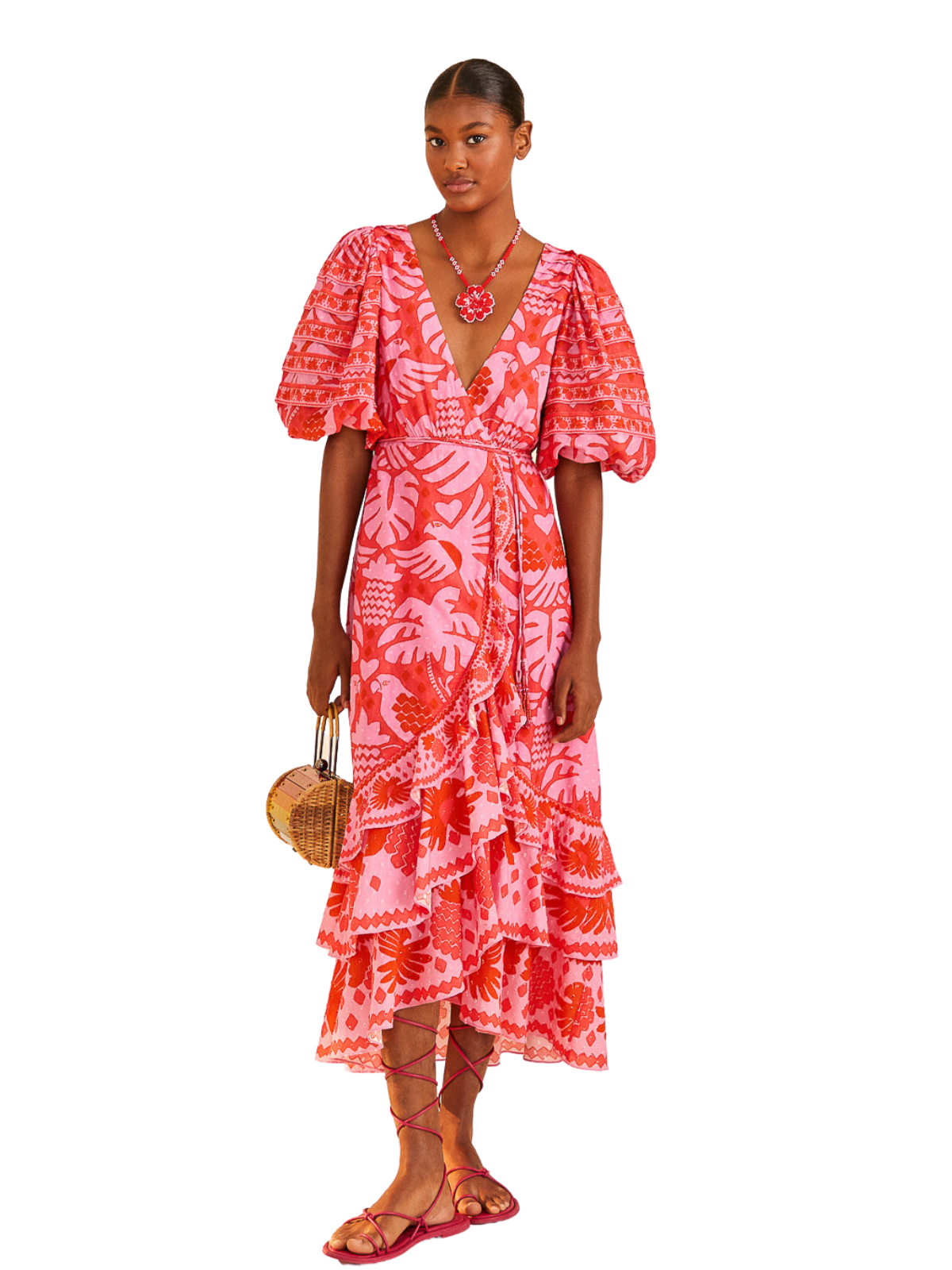 Jungle Scarf Wrap Midi Dress The RiverLane Jungle Scarf Wrap Midi Dress The RiverLane