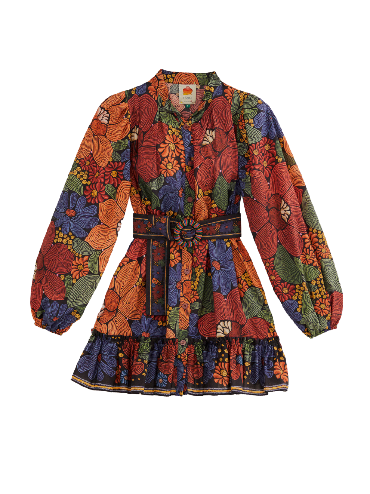 Stitched Flowers Black Long Sleeve Mini Dress The RiverLane Stitched Flowers Black Long Sleeve Mini Dress The RiverLane