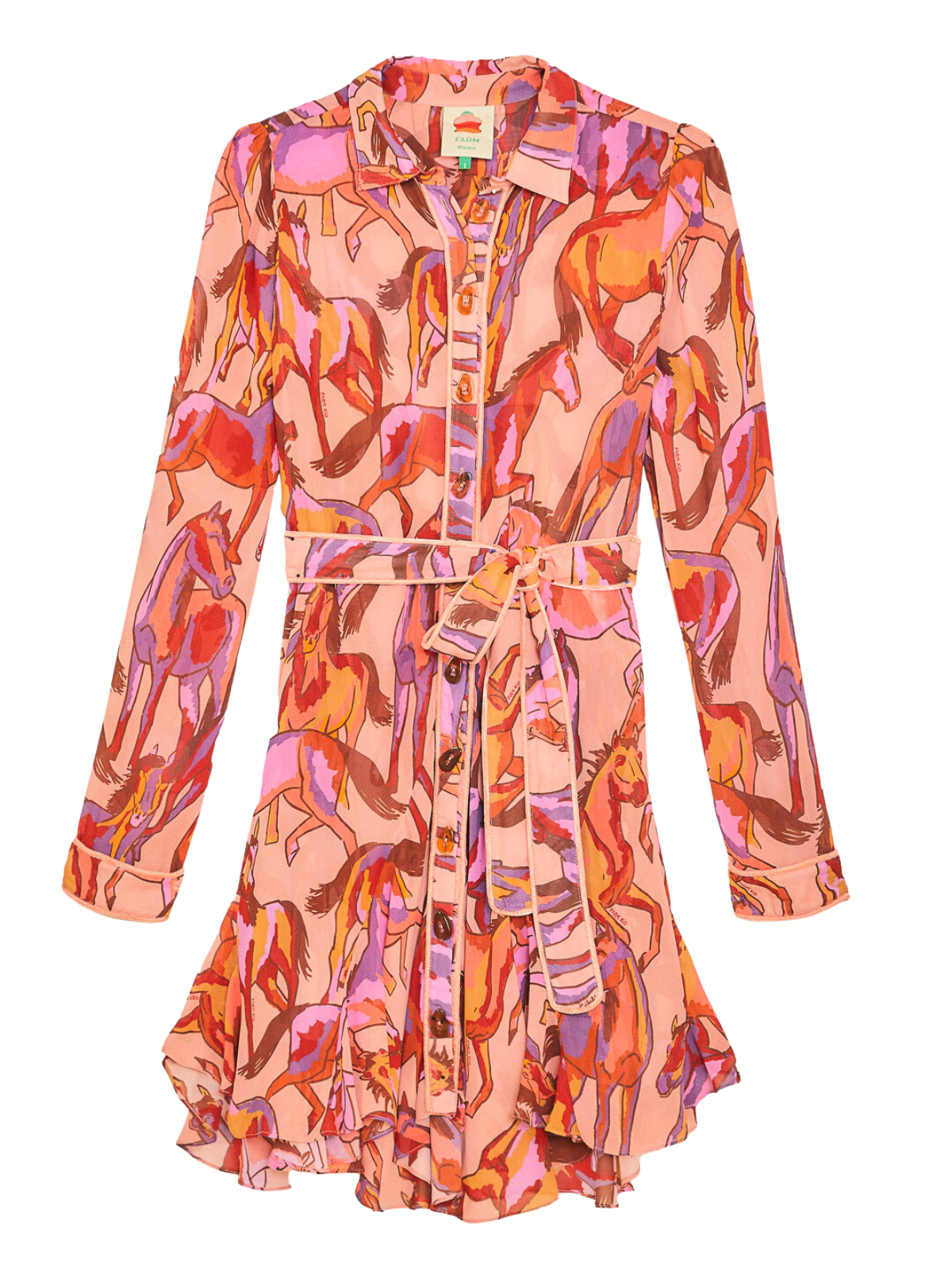 Wild Horses Rose Long Sleeve Mini Dress The RiverLane Wild Horses Rose Long Sleeve Mini Dress The RiverLane