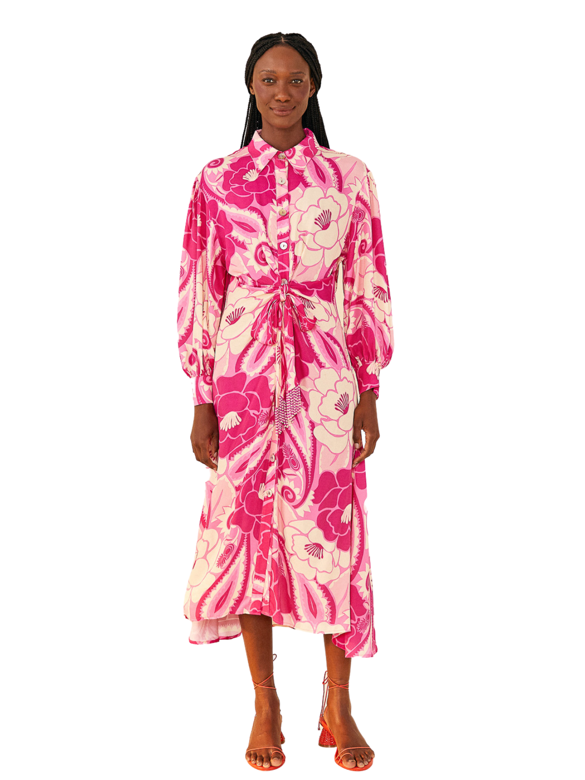 tropical groove midi dress Farm Rio Mixed Tropical Groove Cardigan Midi Dress