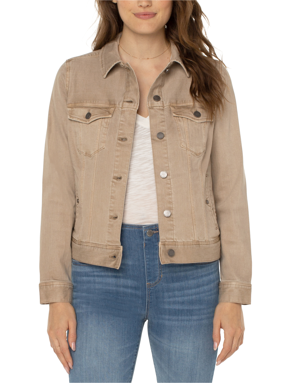 Tan jean 2025 jacket womens