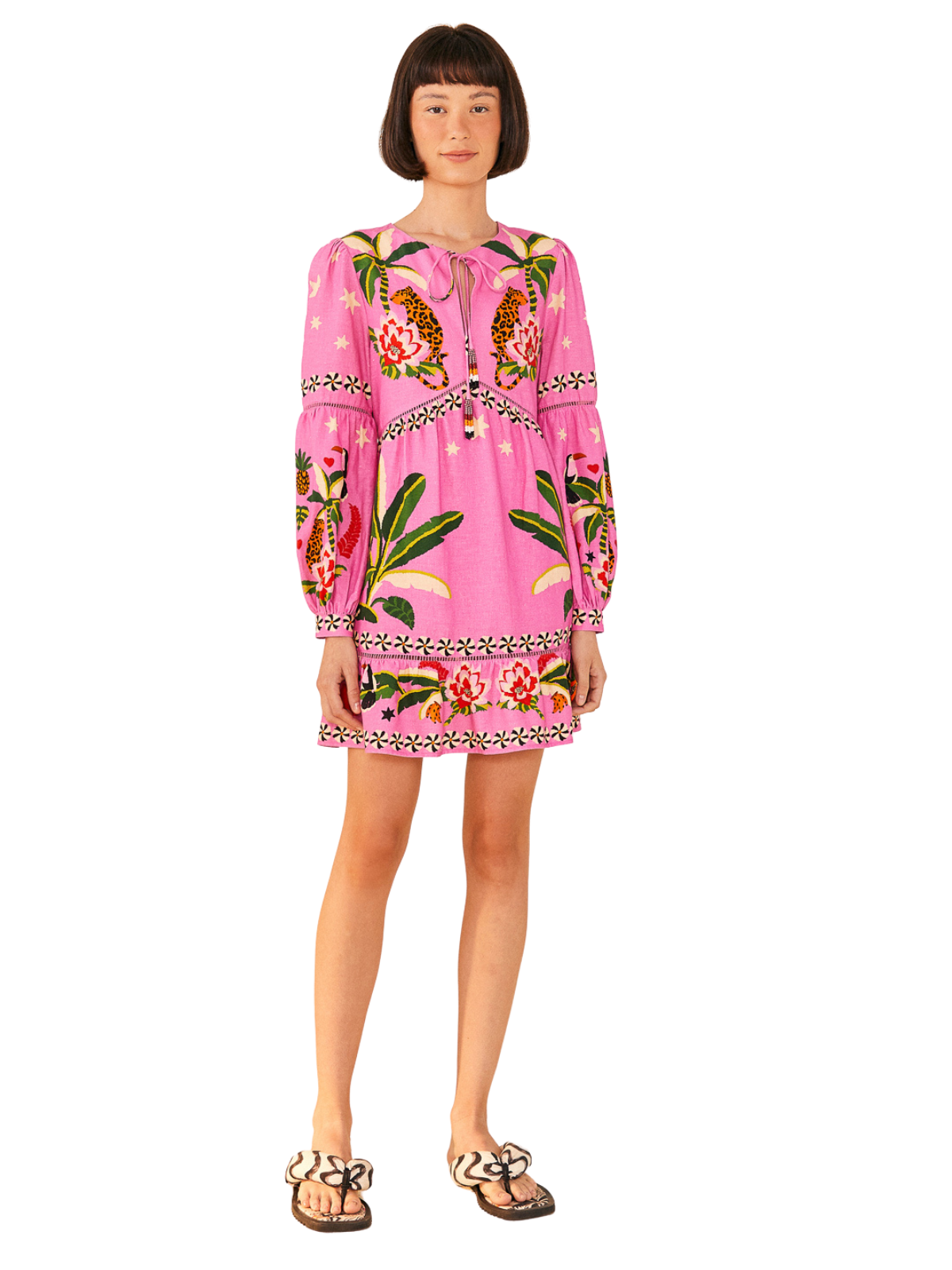 farm rio pink leopard forest mini dress Pink Leopard Forest Midi Dress FARM Rio