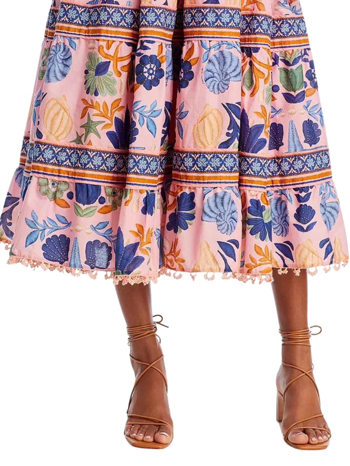 seashell tapestry cotton midi dress Seashell Tapestry Balloon-full Sleeve Minidress Medium Farm Rio Authentic Dress