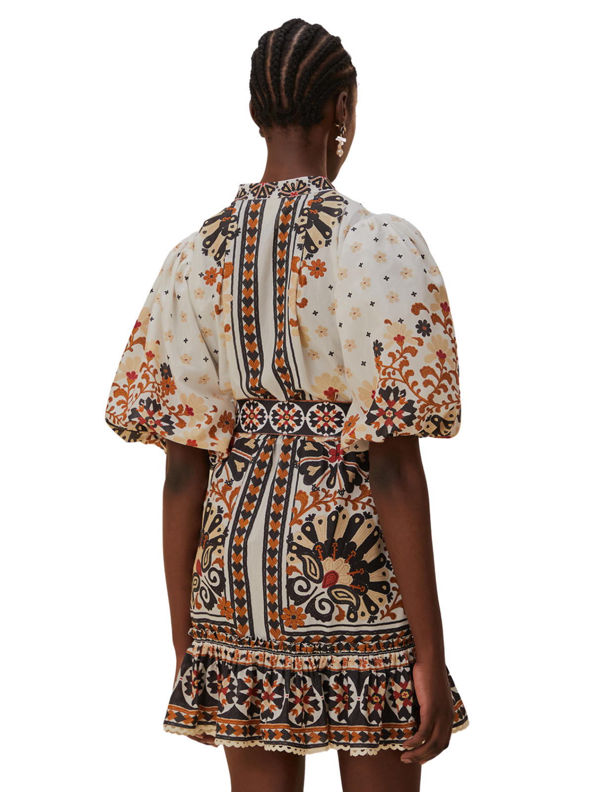 flower fan tapestry off white mini dress Flower Fan Tapestry Off-White Mini Dress The RiverLane