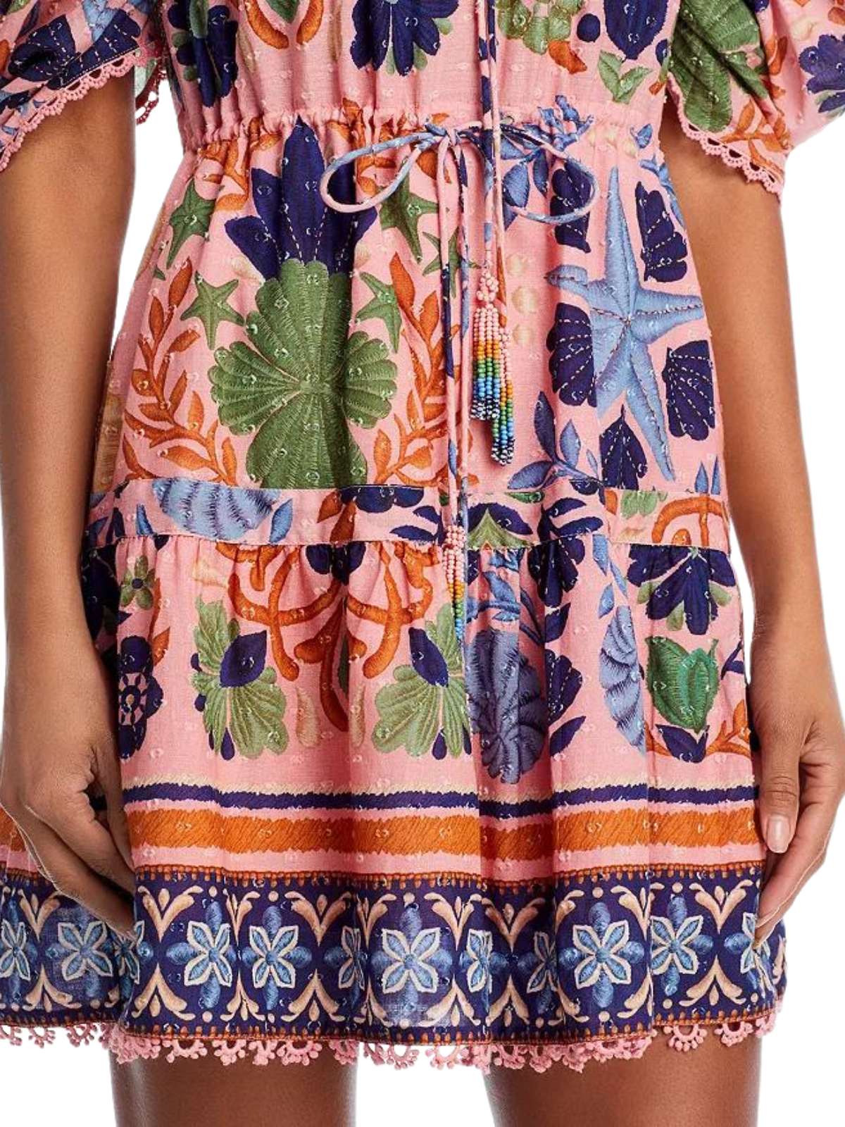 farm rio pink seashell tapestry mini dress Seashell Tapestry Pink Mini Dress FARM Rio