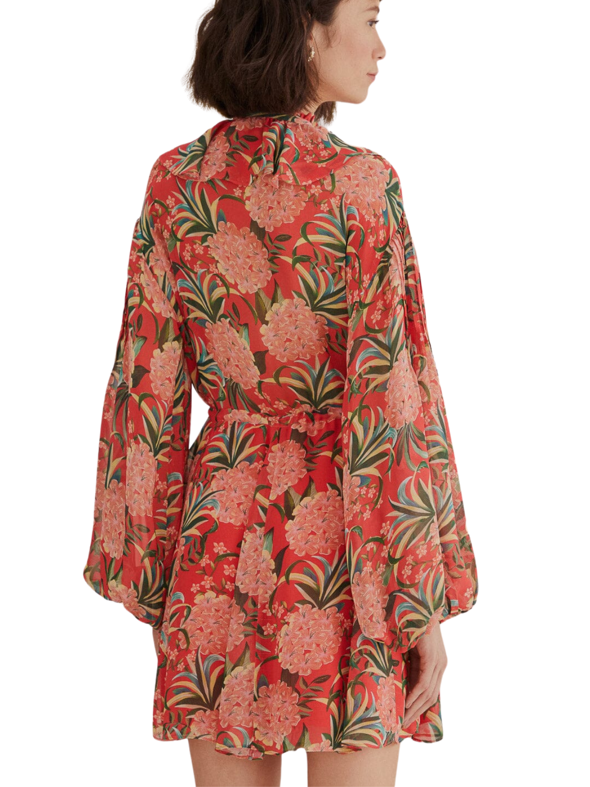 Pineapple Bloom Red V Neckline Mini Dress – The RiverLane