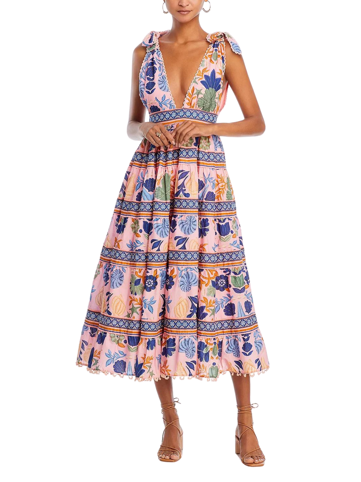 farm rio pink seashell dress FARM Rio Seashell Tapestry Pink Mini-Dress