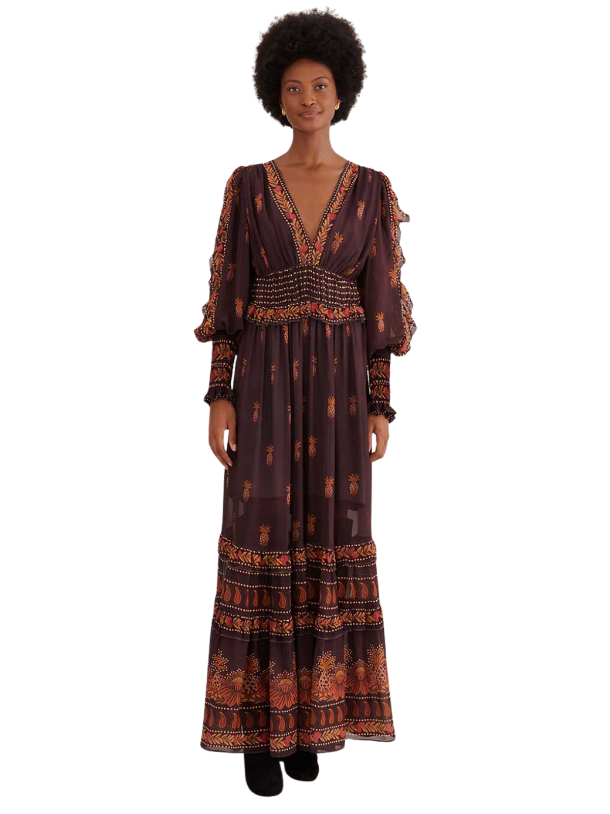 Paisley Bloom Long Sleeve Maxi Dress The RiverLane Paisley Bloom Long Sleeve Maxi Dress The RiverLane